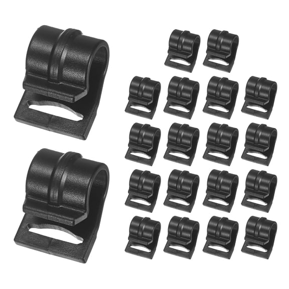 Uxcell 0.51IN Tent Pole Clips [20PCS] - C-Shaped Clamp - [POM Plastic] Tent Pole Attachment Clips Webbing Strap Clamp