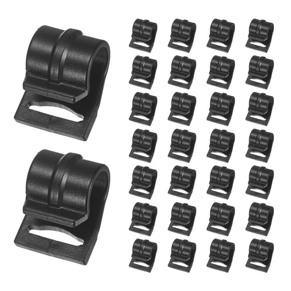 Uxcell 0.51IN Tent Pole Clips [30PCS] - C-Shaped Clamp - [POM Plastic] Tent Pole Attachment Clips Webbing Strap Clamp
