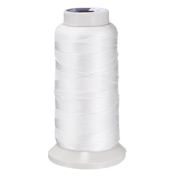 Uxcell 0.55mm Leather Sewing Waxed Thread, 197Yards / 492 Yards, Polyester Waxed Cord Linen Thread String, White