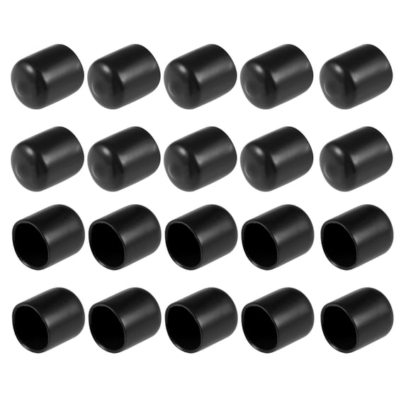 Uxcell 0.59'' Screw Thread Protector Vinyl End Caps Rubber Black 20pcs