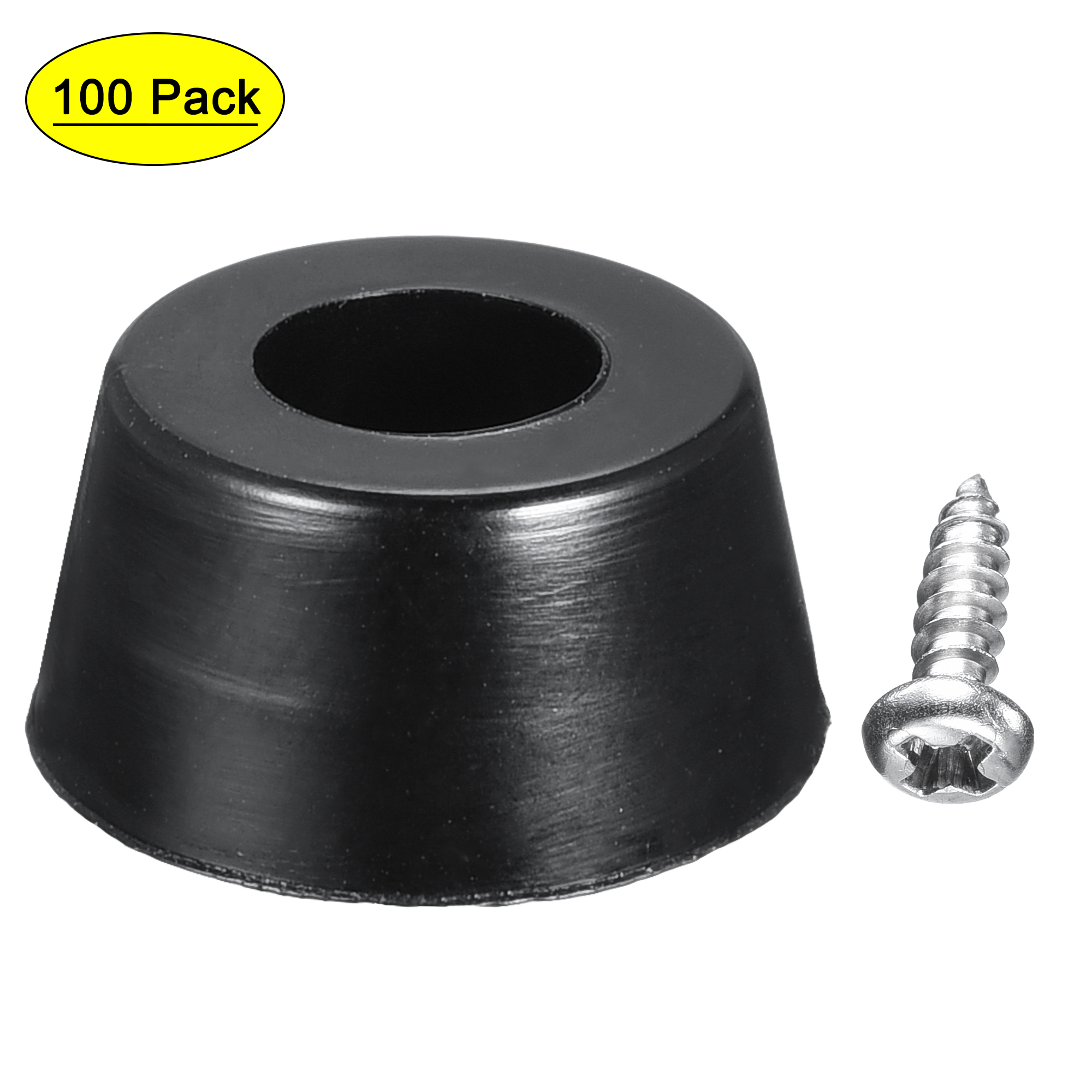 Uxcell 0.59" W x  0.31" H Rubber Bumper Feet, Stainless Steel Screws and Washer 100 Pack - image 1 of 5