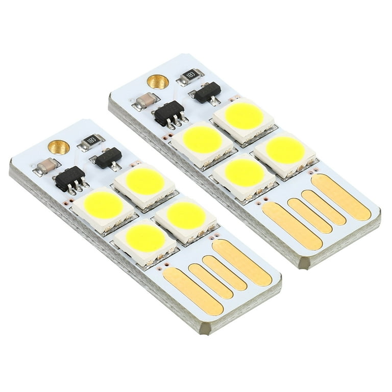 Uxcell 0.5W Mini USB LED Light 6000-6500K Slim Touch Lamp Module Clear  White 2 Pack
