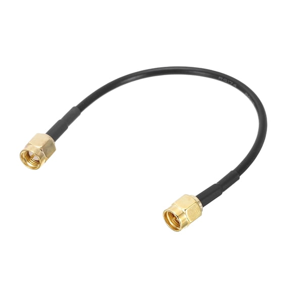 Uxcell 0.5ft 50 ohm RG174 SMA Male to SMA Male Coaxial Cable Plastic Black 1pcs