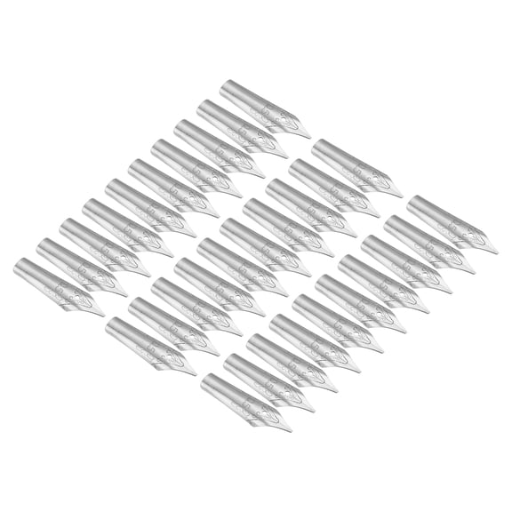 Uxcell 0.5mm Line Width Fountain Pen Nib Replacement 304 Stainless Steel for Drawing Writing 30 Pcs