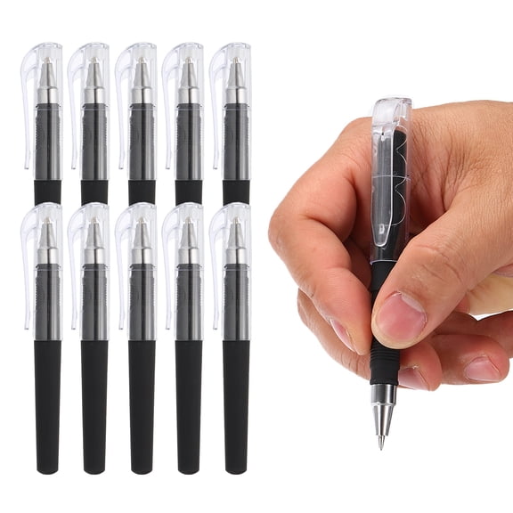 Uxcell 0.5mm Mini Gel Pens, 10Pcs Pocket Pen Black Ink 4.1 Inch Short Small Compact Portable Smooth Writing Quick Dry Notebook Journaling Office Supplies, Classic Black