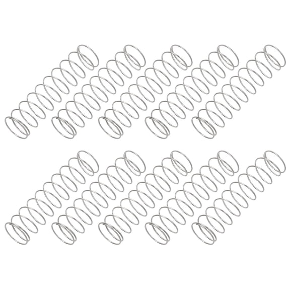 Uxcell 0.5mm Wire Dia x 10mm OD x 40mm L Compression Spring, 304 Stainless Steel Mechanical Extension Small Springs 10 Pcs