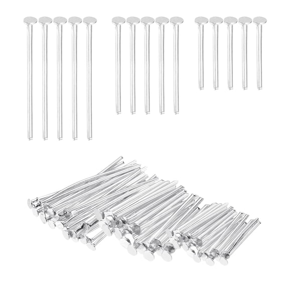 Uxcell 0.6/0.8/1Inch Flat Head Pins, Jewelry Making Headpins Straight Pins Findings Bendable for DIY Craft Bracelet Necklace Earring Pendant Making Supplies-600Pcs(Silver Tone)