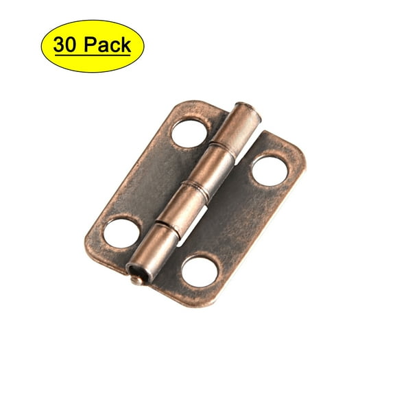 Uxcell 0.6" Hinge Case Wooden Box Hinges Fittings Bronze 30Pcs