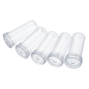 Uxcell 0.6" ID x 1.6" Plastic Floral Water Tubes with Caps, Clear 72 Count