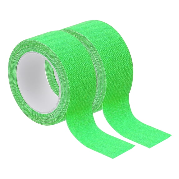 Uxcell 0.6 Inch x 16.4 Feet Neon Gaffer Cloth Tape, 2 Roll Fluorescent Adhesive Tape Black Light Glow Tape for Party, Green