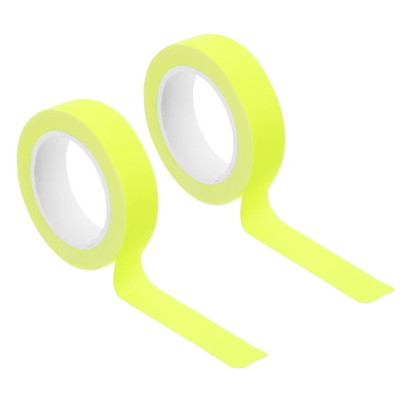 Uxcell 0.6 Inch x 16 Feet Neon Gaffer Cloth Tape, 2 Roll Fluorescent Blacklight Reactive Glow in the Dark Tape for Dance Floors Glow Party Supplies, Yellow