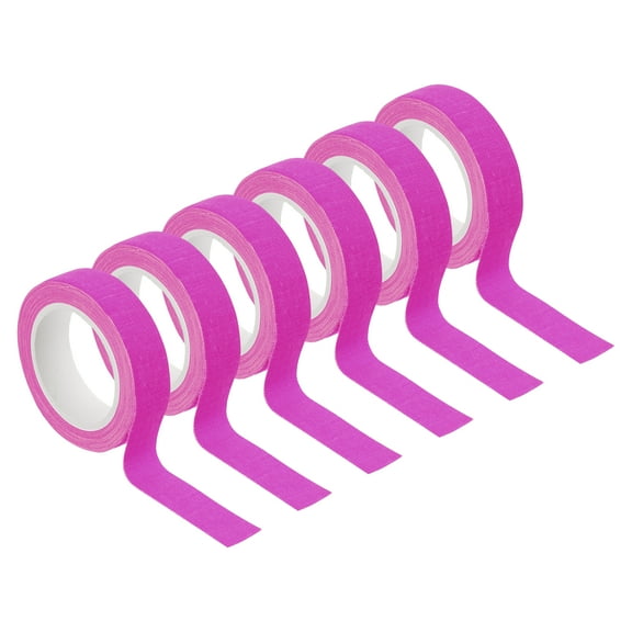 Uxcell 0.6 Inch x 16 Feet Neon Gaffer Cloth Tape, 6 Roll Fluorescent Blacklight Reactive Glow in the Dark Tape for Dance Floors Glow Party Supplies, Purple