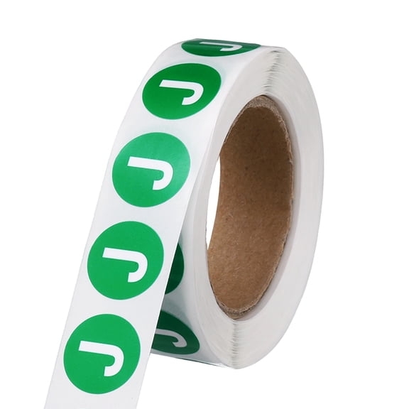 Uxcell 0.6" Letter Stickers, 600Pcs Alphabet Stickers Letter J Round Labels Small Vinyl Self Adhesive Label Circle Decals 1 Roll Capital Initial for Office Home Organize Inventory, Green