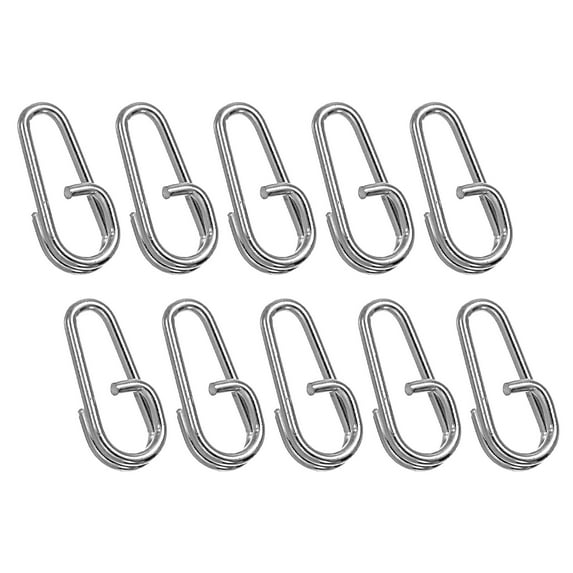 Uxcell 0.6" Stainless Steel Fishing Quick Snaps Clips Oval Split Rings Fishing Tackle Silver 50 Pack