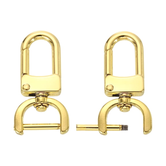 Uxcell 0.6" Swivel Clasp Hooks, 2 Pcs Detachable Snap Hook for Bag Strap Purse Lanyard DIY Hardware, Gold