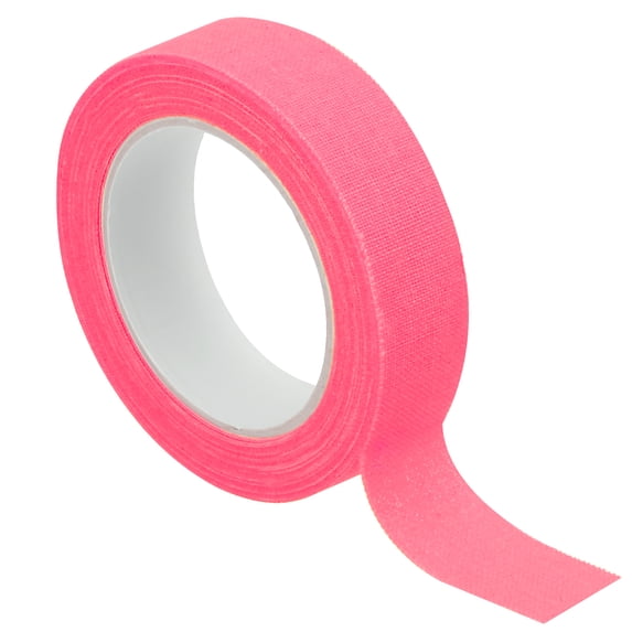 Uxcell 0.5 Inch X 66 Feet Neon Gaffer Cloth Tape, 1 Roll Fluorescent Adhesive Tape Black Light Glow Tape Pink