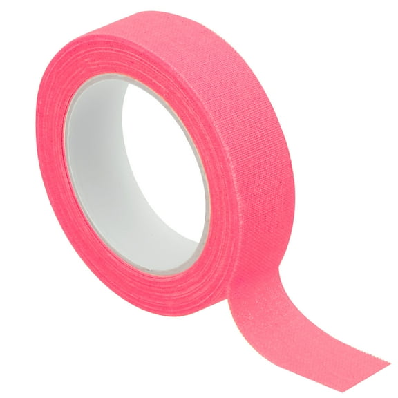 Uxcell 0.6 inch x 16.5 feet Neon Gaffer Cloth Tape, 1 Roll Fluorescent Adhesive Tape Black Light Glow Tape, Pink