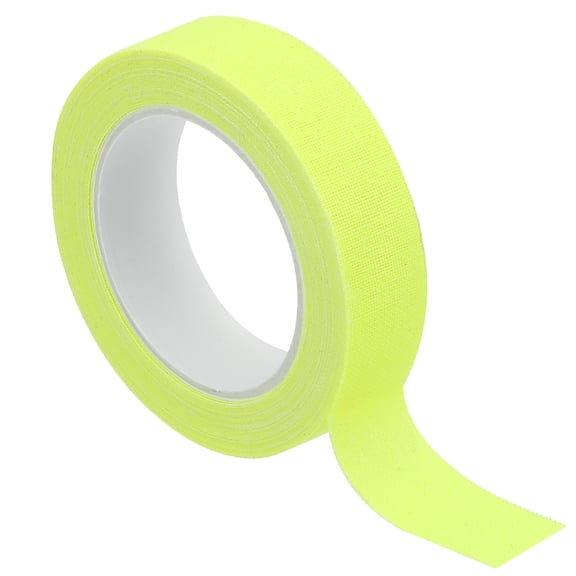 Uxcell 0.6 inch x 16.5 feet Neon Gaffer Cloth Tape, 1 Roll Fluorescent Adhesive Tape Black Light Glow Tape, Yellow