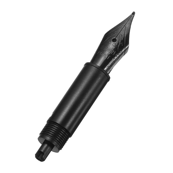 Uxcell 0.6 mm Line Width Fountain Pen Nib Replacement, 304 Stainless Steel Special Spare Ink Dip Calligraphy Pen Nib with Thread for Drawing Writing Signing, Black(Small Curved Tip)