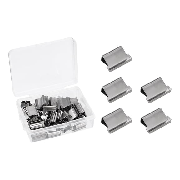 Uxcell 0.6" x 0.4" Clips Binder, 50 Pcs Paper Clip Metal Binding, Silver Tone