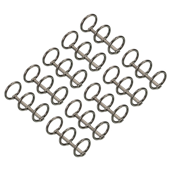 Uxcell 0.63" Dia 3 Circle Detachable Metal Binder Rings Loose Leaf Rings Dark Grey 10 Pack