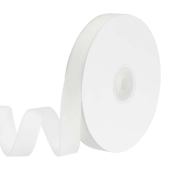 Uxcell 0.63 Inch x 10 Yard Velvet Ribbons Single Faced Vintage Velvet Ribbons Spool for Decor DIY White