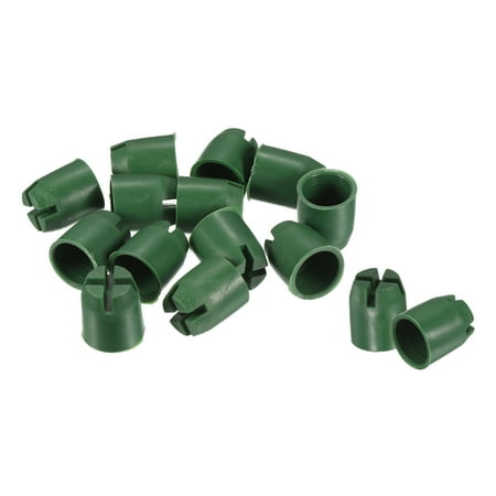 Uxcell 0.63" Inner Dia Plastic Flat Garden Plants Bamboo Cane End Caps Green 80 Pack