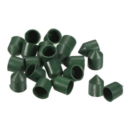 Uxcell 0.63" Inner Dia Plastic Pointed Garden Plants Bamboo Cane End Caps Green 40 Pack