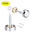 thumbnail image 1 of Uxcell 0.63'' Mirror Screws Decorative Cap Cover Nails Polished Stainless Steel Silvery 8pcs, 1 of 5