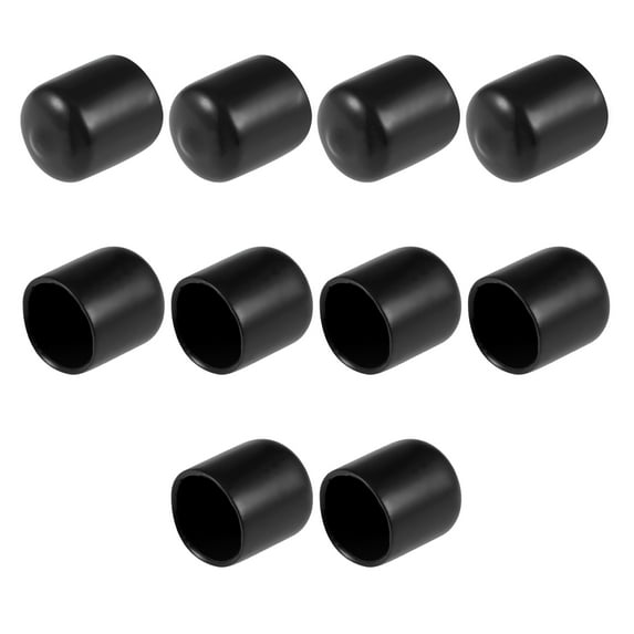 Uxcell 0.63'' Screw Thread Protectors Rubber Vinyl End Caps Rubber Black 10pcs