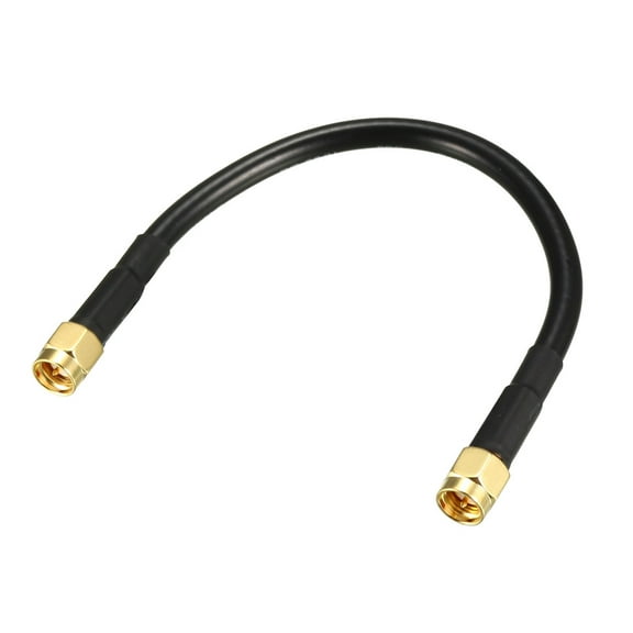 Uxcell 0.66 Feet RG58 50 Ohm Antenna Extension Cable SMA Male to SMA Male Coaxial Cable Plastic Black 1pcs