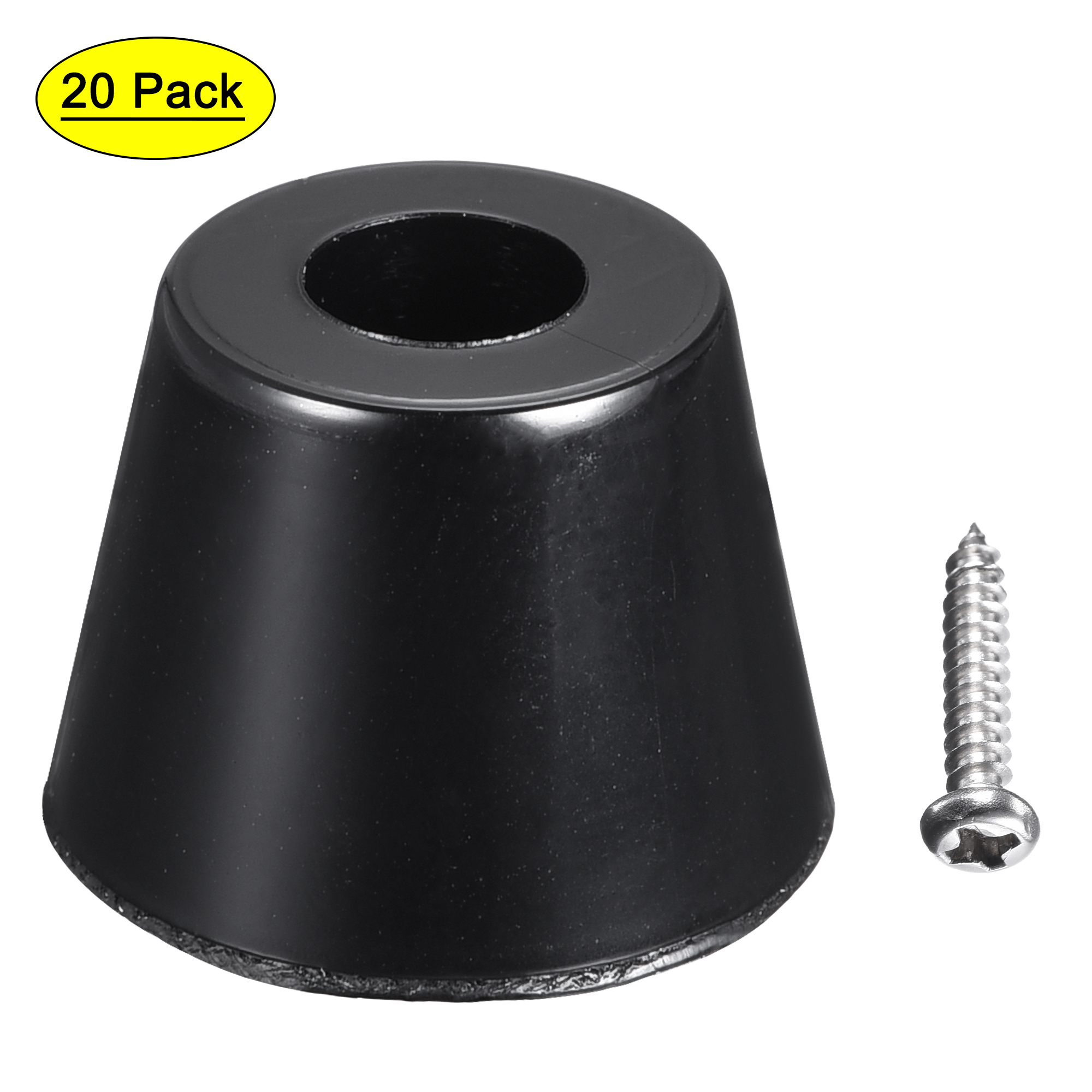 Uxcell 0.67" W x  0.51" H Rubber Bumper Feet, Stainless Steel Screws and Washer 20 Pack - image 1 of 5