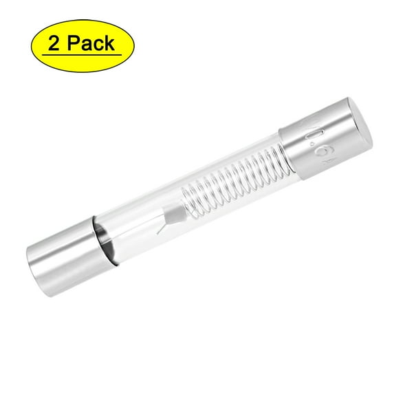 Uxcell 0.6A 0.24''x 1.57'' Microwave Oven Cartridge Fuse DC 5000V Slow Blow Glass Silver Tone 2pcs