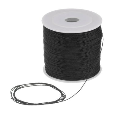 Uxcell 0.6mm Nylon Satin Cord 164 Yards Bracelet String Beading Thread, Black