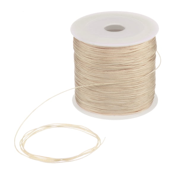 Uxcell 1 Roll Nylon Satin Cord 164 Yards Length Bracelet String Beading Thread For Making Beads Champagne