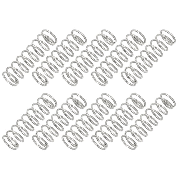 Uxcell 0.6mm Wire Dia x 6mm OD x 20mm L Compression Spring, 304 Stainless Steel Mechanical Extension Small Springs 10 Pcs
