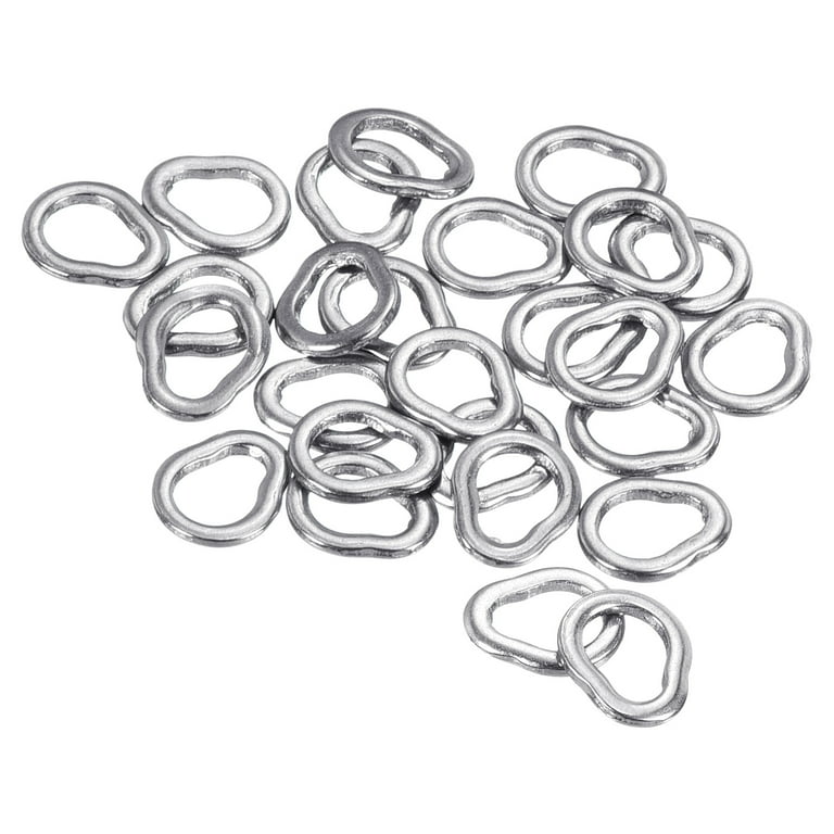 Uxcell 0.6x5mm Fishing Split Rings, 50 Pack 304 Stainless Steel Solid Ring  Wire Snap Ring for Saltwater Freshwater