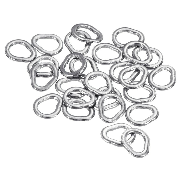 Uxcell 0.6x5mm Fishing Split Rings, 50 Pack 304 Stainless Steel Solid Ring  Wire Snap Ring for Saltwater Freshwater 