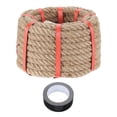 thumbnail image 1 of Uxcell Jute Rope Heavy Natural Thick Twisted Rope with Tape for Crafts Railing Docks Tug of War Swing Landscaping 0.7 Inch x 44ft, 1 of 6