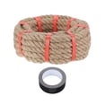 thumbnail image 1 of Uxcell Jute Rope Heavy Natural Thick Twisted Rope with Tape for Crafts Railing Docks Tug of War Swing Landscaping 0.7 Inch x 66ft, 1 of 6