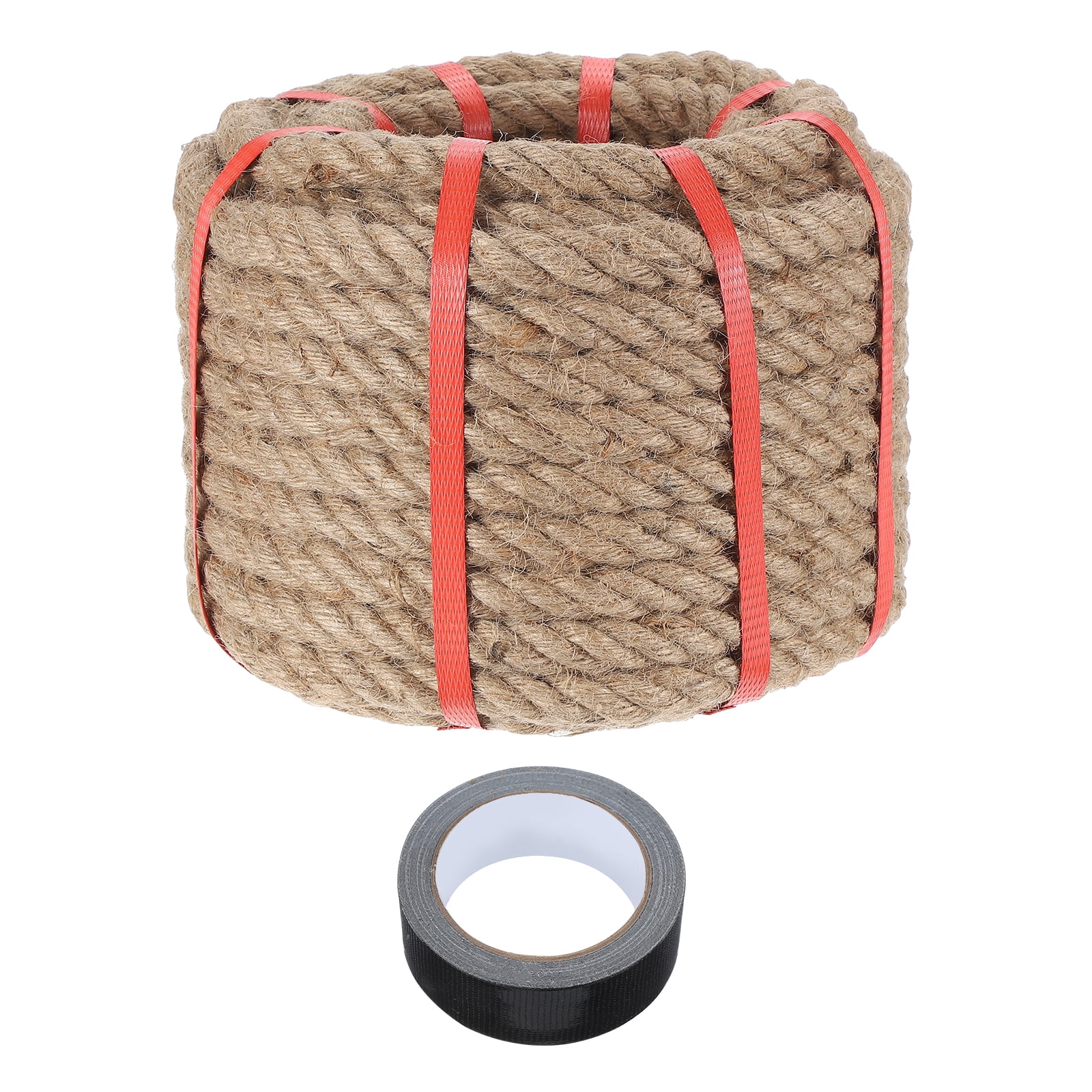 Uxcell Jute Rope Heavy Natural Thick Twisted Rope with Tape for Crafts ...