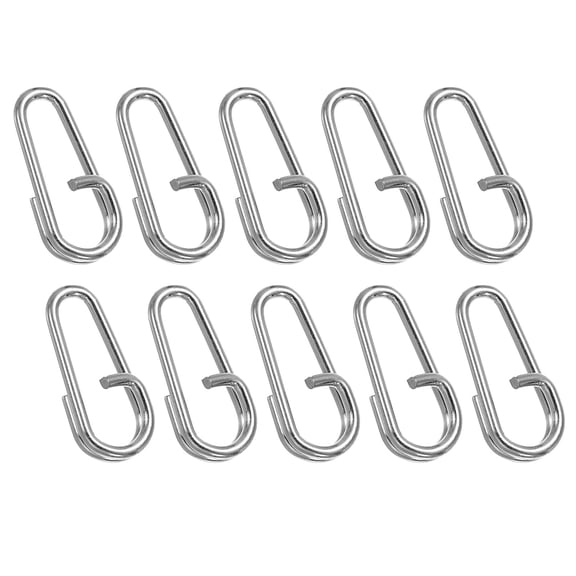Uxcell 0.7" Stainless Steel Fishing Quick Snaps Clips Oval Split Rings Fishing Tackle Silver 50 Pack