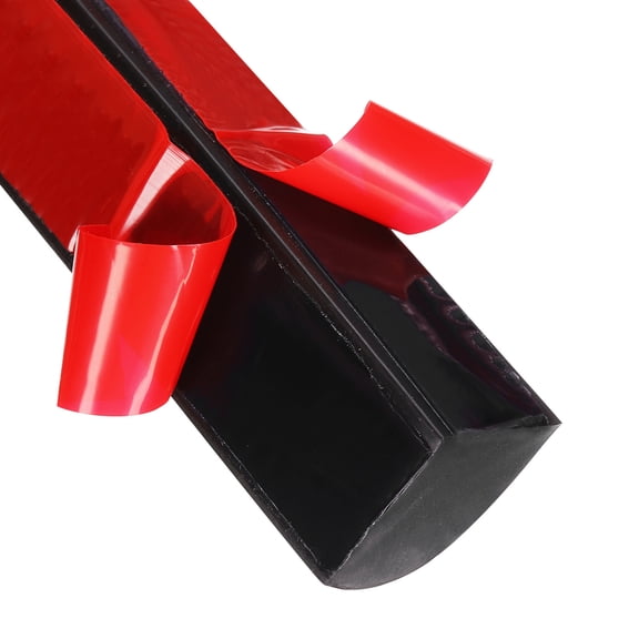 Uxcell 0.7"x0.86"x240" Flexible Quarter Round Wall Trim Double Self-adhesive Black