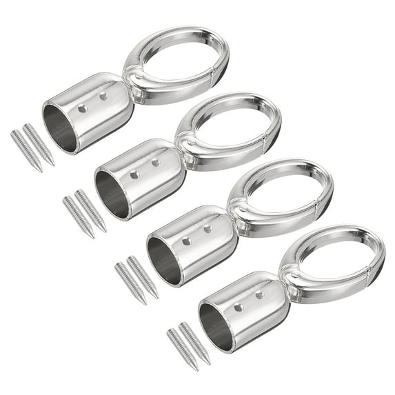 Uxcell 0.71" Cord End Cap Terminators Cord Finding for Tassel Making, 4 Pack Silver