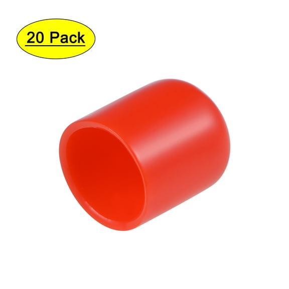 Uxcell 0.71'' Screw Thread Protector Vinyl End Caps Rubber Red 20pcs