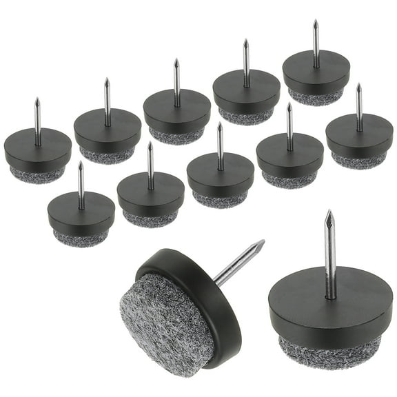 Uxcell 0.71" Screw-on Furniture Felt Pad Nail on Chair Leg Floor Protector Black 40 Pcs