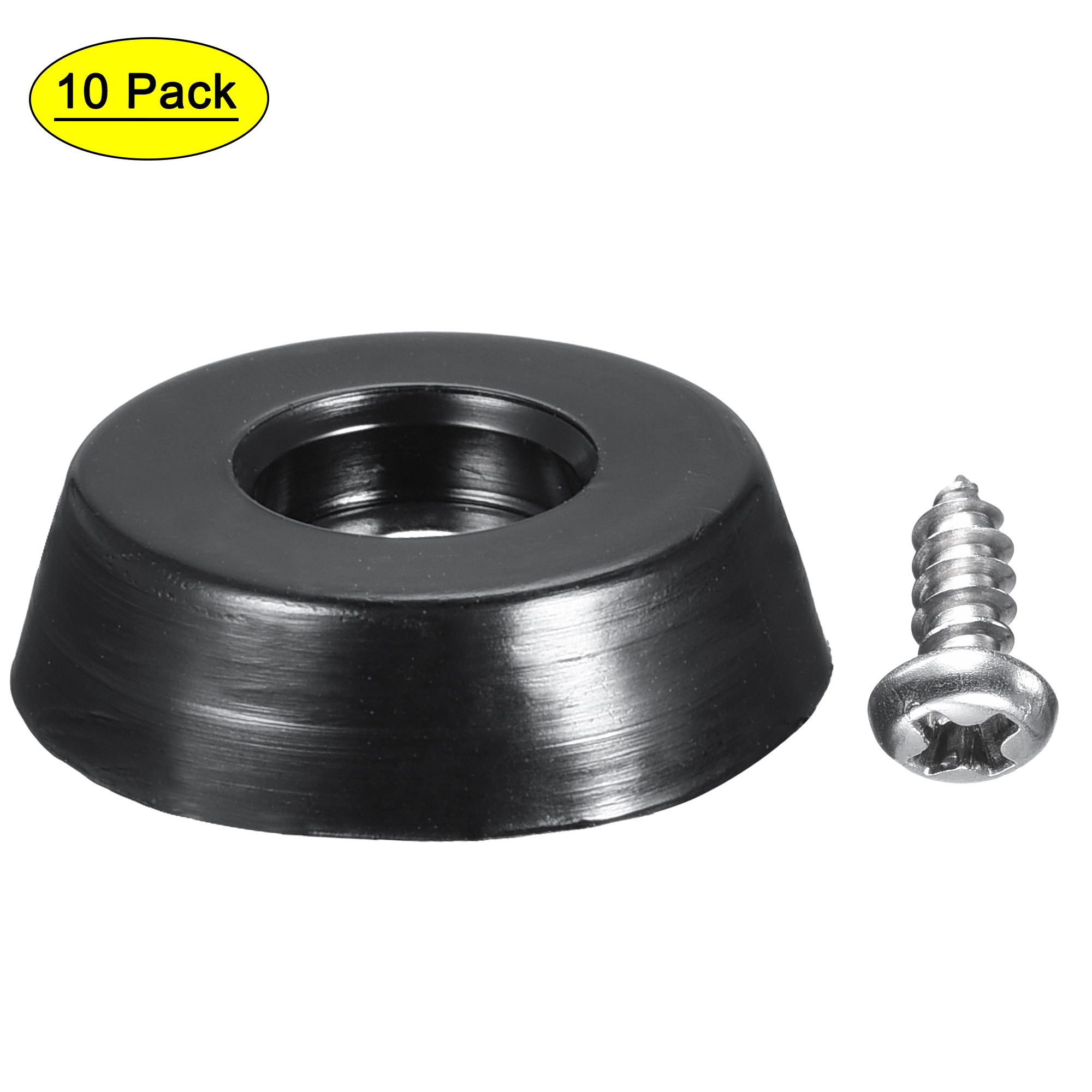 Uxcell 0.71" W x  0.2" H Rubber Bumper Feet, Stainless Steel Screws and Washer 10 Pack - image 1 of 5