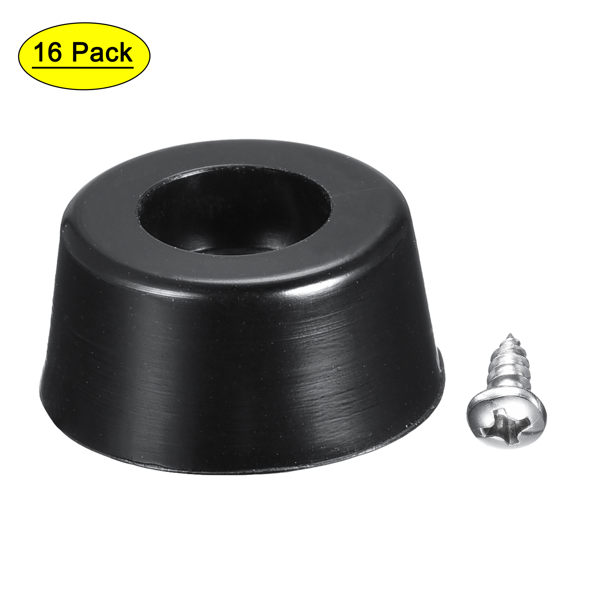 Uxcell 0.71" W x  0.31" H Rubber Bumper Feet, Stainless Steel Screws and Washer 16 Pack - image 1 of 5