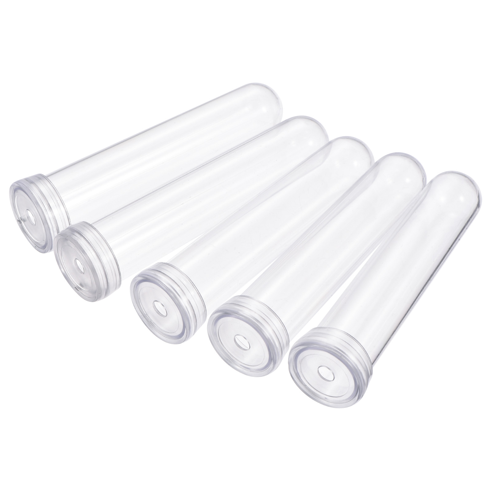 Uxcell 0.75 ID x 3.7 Plastic Floral Water Tubes with Caps, Clear 7 Count  