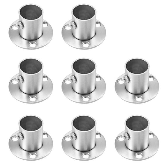 Uxcell 0.75" Pipe Dia 304 Stainless Steel Wardrobe Rail Support Bracket, 8 Pack